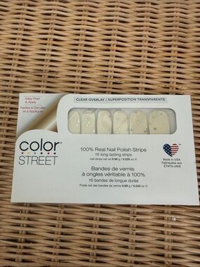 Color Street Cream Nail Strips with Silver Star Accents wishing Stars